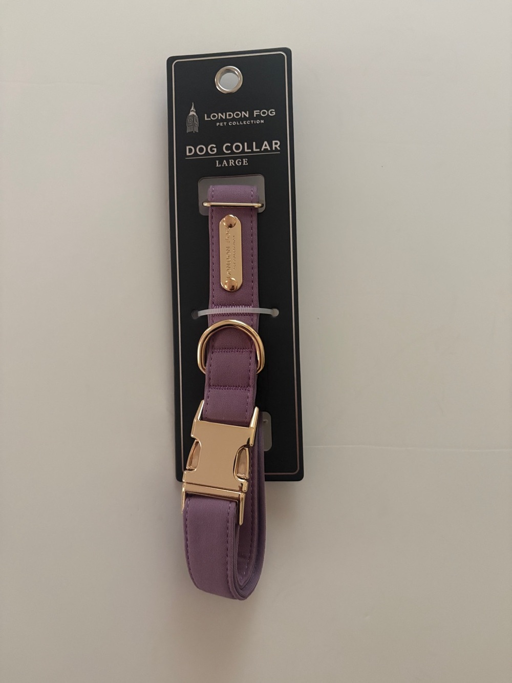 (NEW) London Fog pet collection Lavender Dog Collar with Gold Hardware - Large